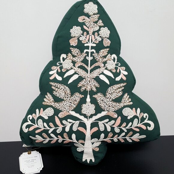 NEW Pottery Barn Teen Large Christmas Jolly Tree Decrative Pillow - Picture 2 of 5